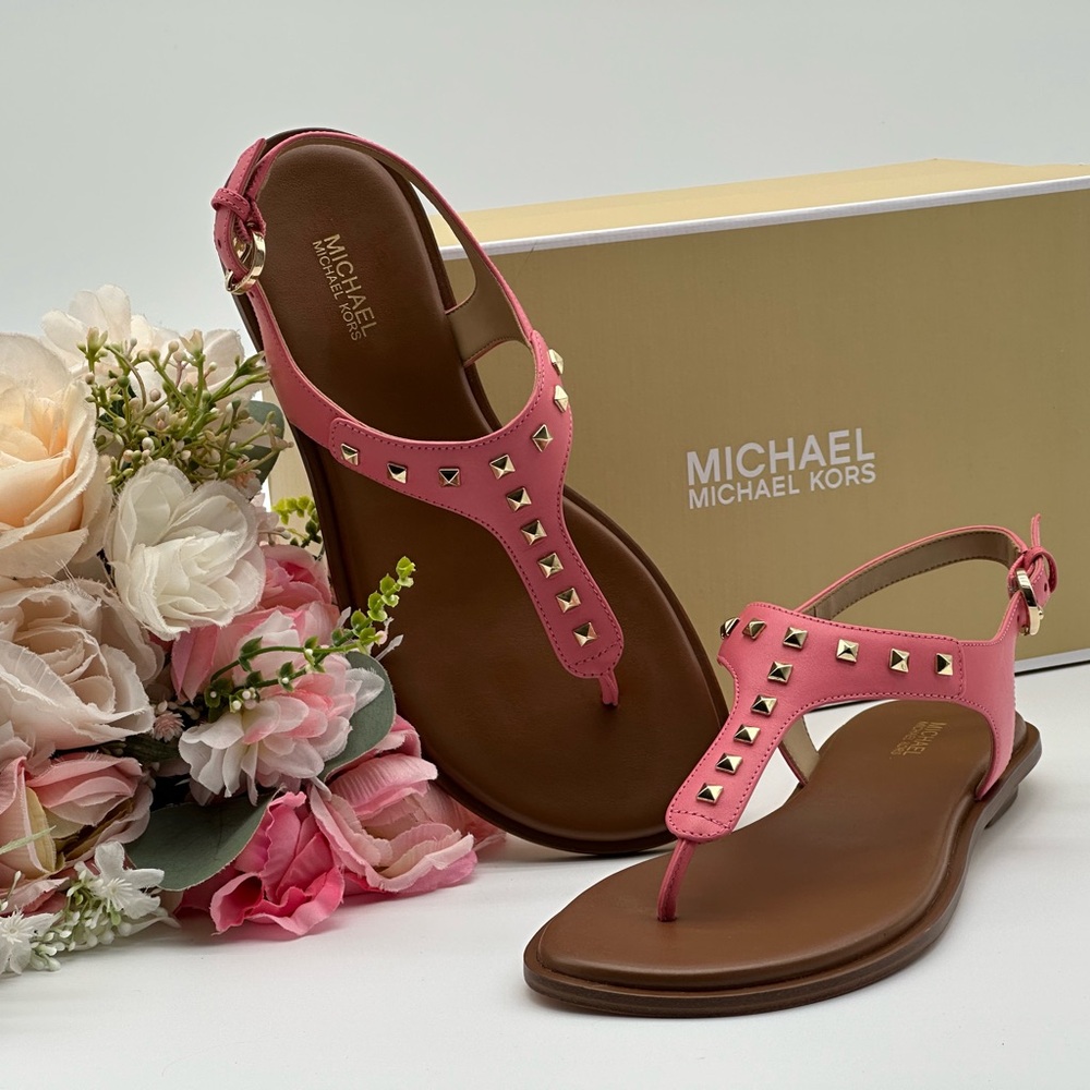 Michael Kors Studded T-Strap Sandals Size 7.5